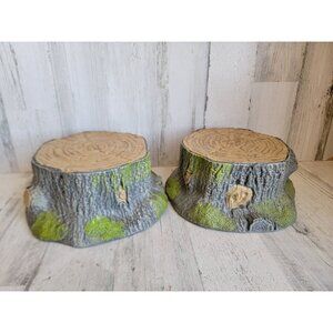 Platform tree stump moss woods plastic set home decor